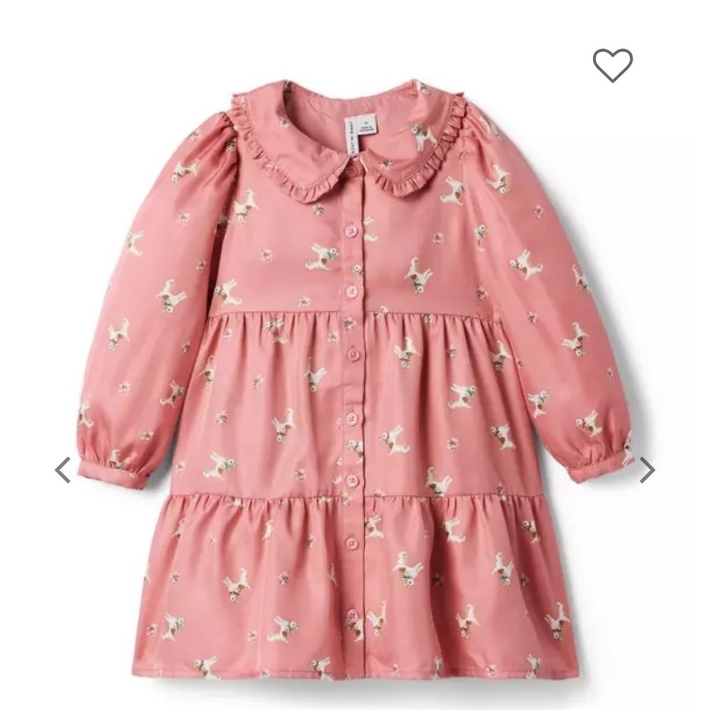 Janie and Jack size 8 Girls' Pink Ruffled Collar Tiered Dress Sz 8